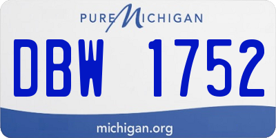 MI license plate DBW1752