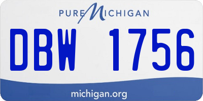 MI license plate DBW1756