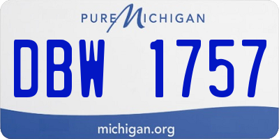 MI license plate DBW1757