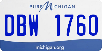 MI license plate DBW1760