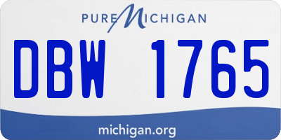MI license plate DBW1765