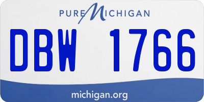 MI license plate DBW1766