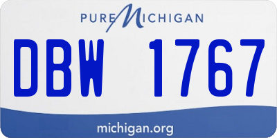 MI license plate DBW1767