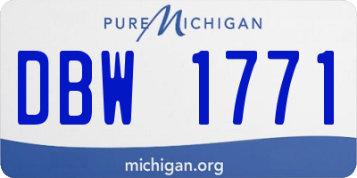 MI license plate DBW1771
