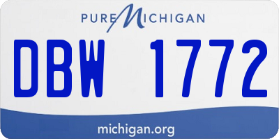 MI license plate DBW1772