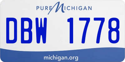MI license plate DBW1778