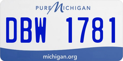 MI license plate DBW1781