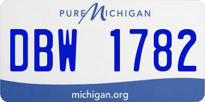 MI license plate DBW1782