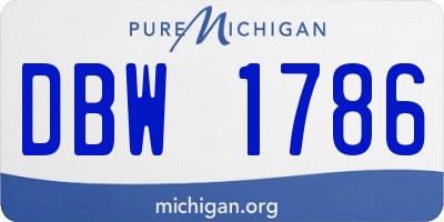 MI license plate DBW1786