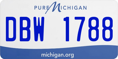MI license plate DBW1788