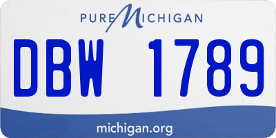 MI license plate DBW1789