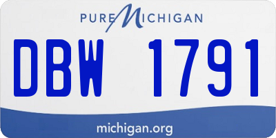 MI license plate DBW1791