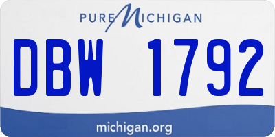 MI license plate DBW1792