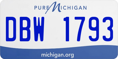 MI license plate DBW1793