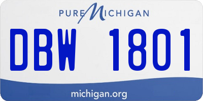 MI license plate DBW1801