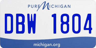 MI license plate DBW1804