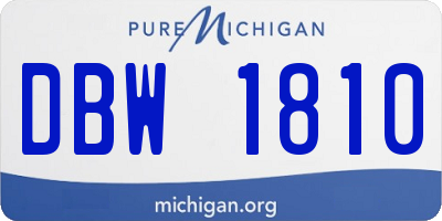 MI license plate DBW1810