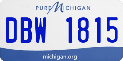 MI license plate DBW1815