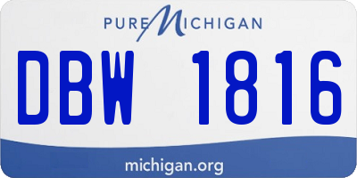 MI license plate DBW1816