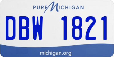 MI license plate DBW1821