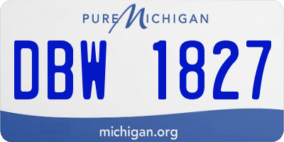 MI license plate DBW1827