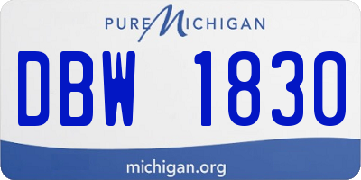 MI license plate DBW1830