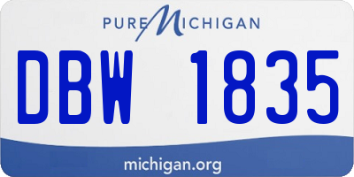 MI license plate DBW1835