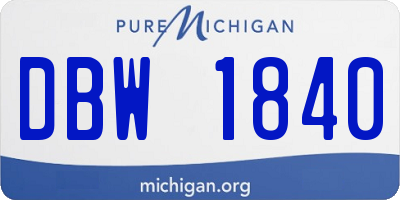 MI license plate DBW1840