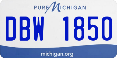 MI license plate DBW1850