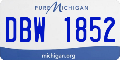 MI license plate DBW1852