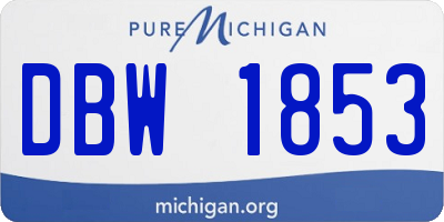 MI license plate DBW1853