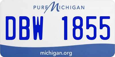 MI license plate DBW1855