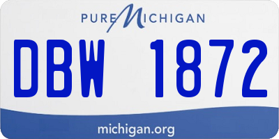 MI license plate DBW1872