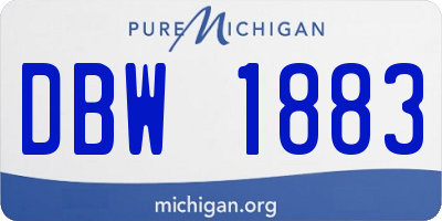 MI license plate DBW1883