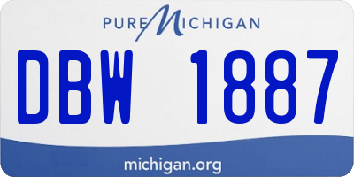 MI license plate DBW1887
