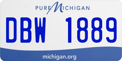 MI license plate DBW1889