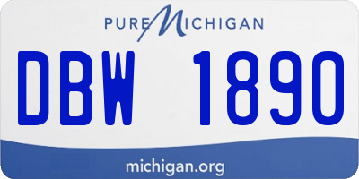 MI license plate DBW1890