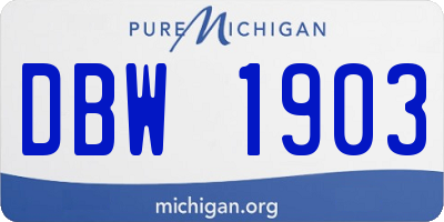 MI license plate DBW1903