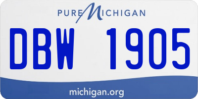 MI license plate DBW1905