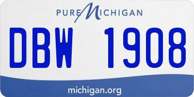 MI license plate DBW1908