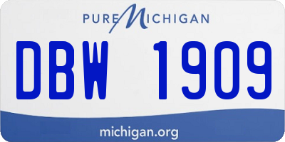 MI license plate DBW1909