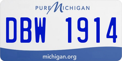 MI license plate DBW1914