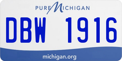 MI license plate DBW1916