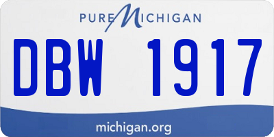 MI license plate DBW1917