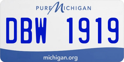 MI license plate DBW1919
