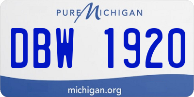 MI license plate DBW1920