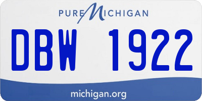 MI license plate DBW1922