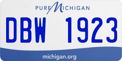 MI license plate DBW1923