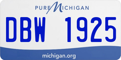 MI license plate DBW1925