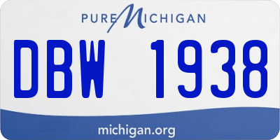 MI license plate DBW1938